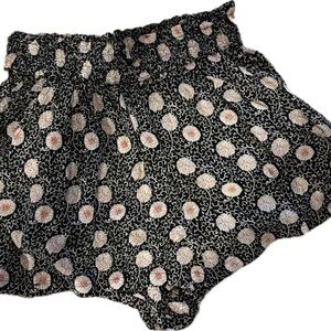 Angie Black and Pink Floral Shorts